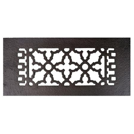 Acorn Mfg Acorn GR6BG 10" x 4" Cast Iron Decorative Grille - Black GR6BG